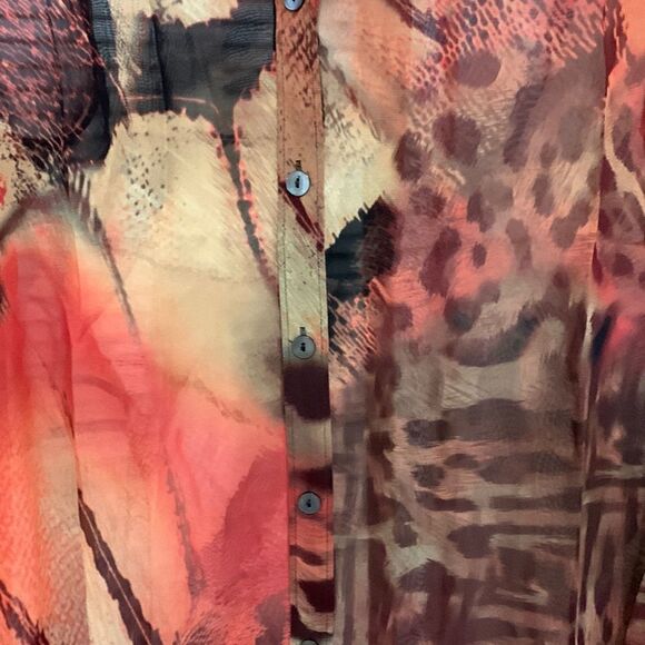 NWT Da-Nang Multicolor 100% Silk Blouse - Picture 4 of 9